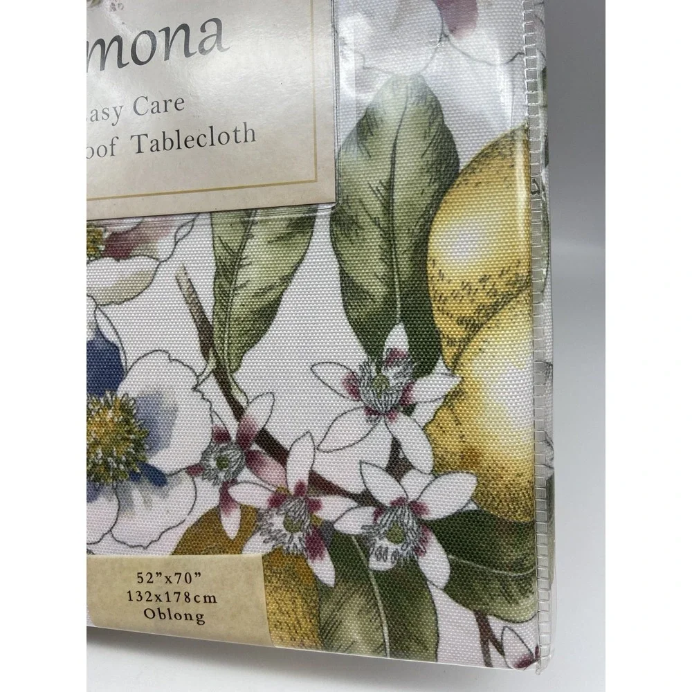 New Benson Mills Tablecloth Limona Lemons Oblong 52